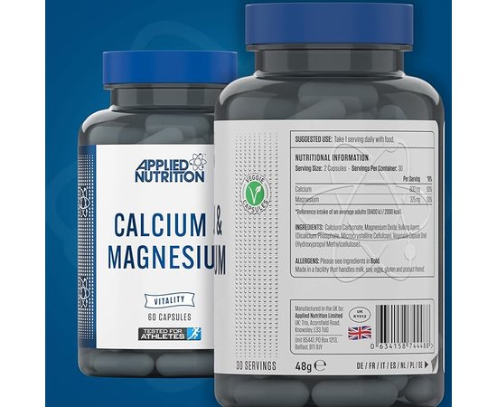 Applied Nutrition Calcium & Magnesium 60 caps, image , зображення 2