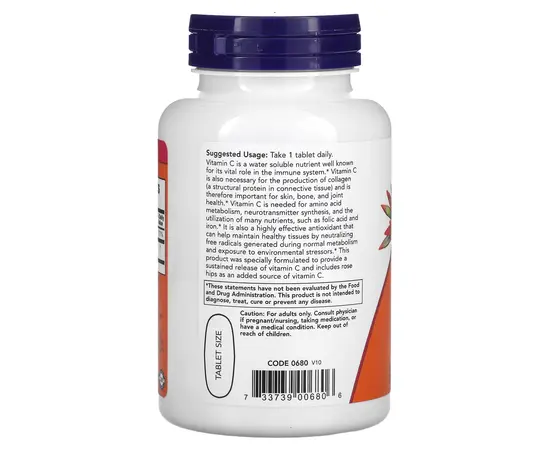 NOW C-1000 With Rose Hips 100 tabs, Фасування: 100 tabs, Концентрація: 1000 mg, Коцентрація: 1000 mg, image , зображення 3