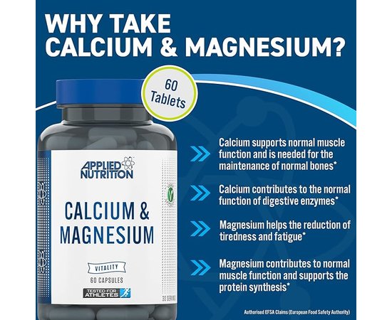 Applied Nutrition Calcium & Magnesium 60 caps, image , зображення 4