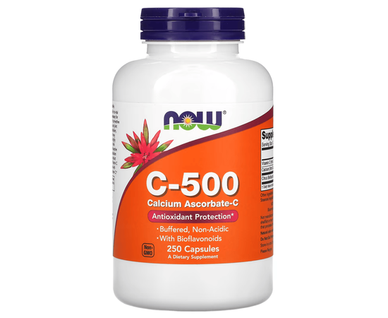 NOW C-500 Calcium Ascorbate - C 250 caps, Фасовка: 250 caps, Концентрація: 500 mg, Коцентрація: 1000 mg, image 