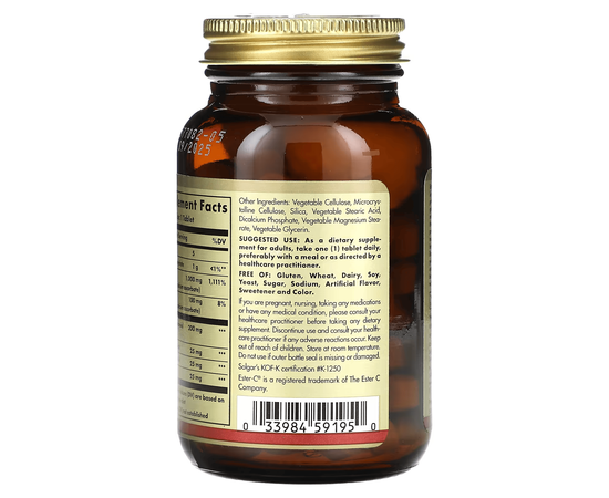 Solgar Ester-C 1000 mg 60 tabs, image , зображення 3