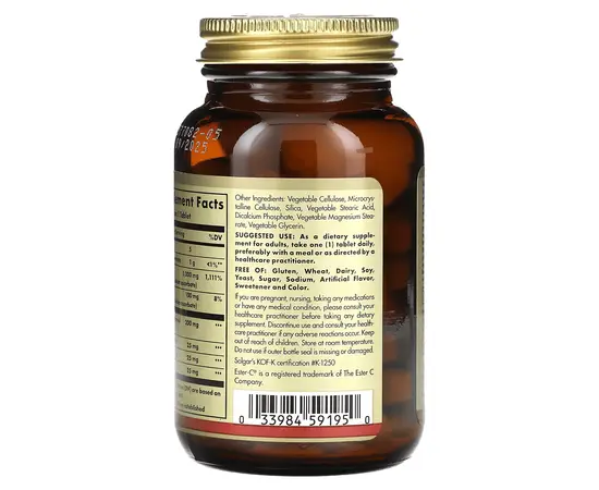 Solgar Ester-C 1000 mg 60 tabs, image , зображення 3