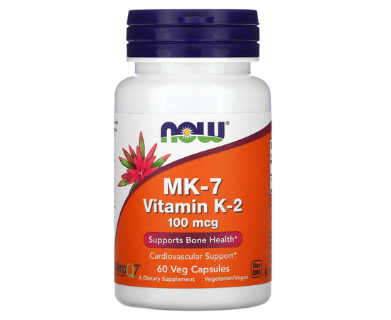 Now MK-7 Vitamin K-2 100 mcg 60 caps, image 