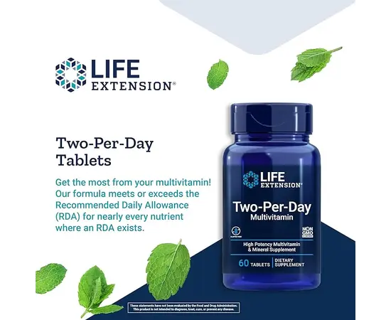 Life Extension Two-Per-Day Myltivitamin 60 tabs, image , зображення 4