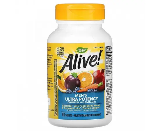 Nature's Way Alive Men's Ultra Potency Complete Multivitamin 60 tabs, Nature's Way Alive Men's Ultra Potency Complete Multivitamin 60 tabs , изображение 2 в интернет магазине Mega Mass