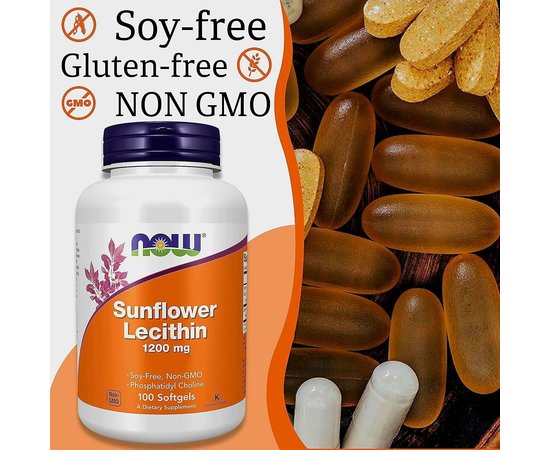 NOW Sunflower Lecithin 1200 mg 100 softgels, Фасовка: 100 softgels, Концентрація: 1200 mg, image , зображення 5