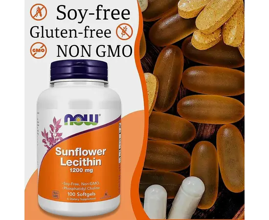 NOW Sunflower Lecithin 1200 mg 100 softgels, Фасовка: 100 softgels, Концентрация: 1200 mg, NOW Sunflower Lecithin 1200 mg 100 softgels, Фасовка: 100 softgels, Концентрация: 1200 mg , изображение 5 в интернет магазине Mega Mass