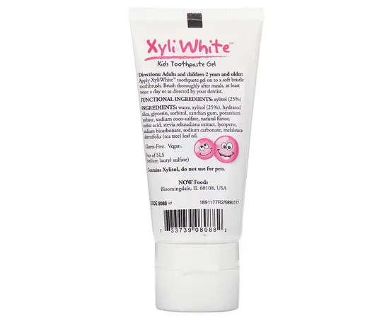 NOW Kids Xyliwhite Toothpaste Bubblegum (85 g), NOW Kids Xyliwhite Toothpaste Bubblegum (85 g) , изображение 2 в интернет магазине Mega Mass