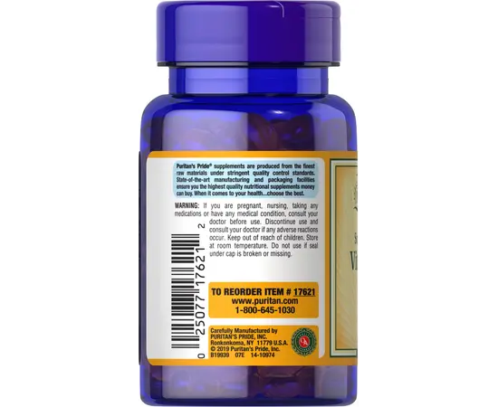 Puritan's Pride Vitamin D3 50 mcg 2000 IU 100 softgels, Фасування: 100 softgels, Концентрація: 2000 IU, image , зображення 3