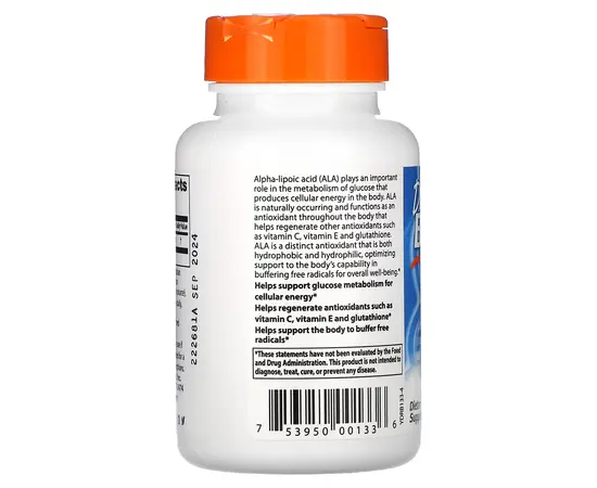 Doctor`s Best Alpha - Lipoic Acid 600 mg 60 caps, image , зображення 2