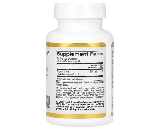 California Gold Nutrition Peruvian Maca 500 mg 90 caps, image , зображення 2