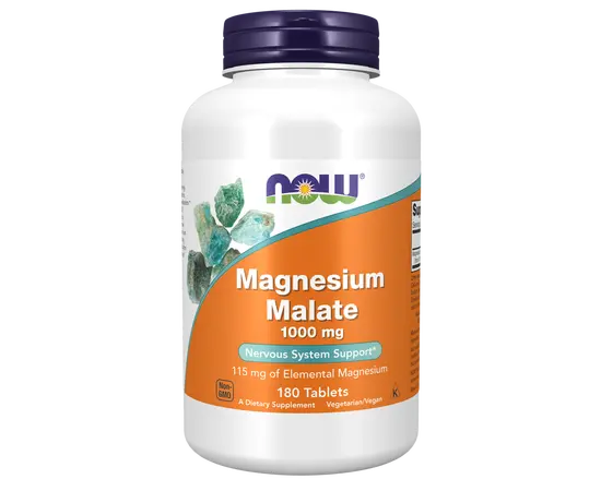 NOW Magnesium Malate 1000 mg 180 tabs, NOW Magnesium Malate 1000 mg 180 tabs  в интернет магазине Mega Mass