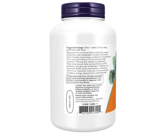 NOW Magnesium Malate 1000 mg 180 tabs, NOW Magnesium Malate 1000 mg 180 tabs , изображение 3 в интернет магазине Mega Mass