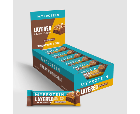 Myprotein Layered Protein Bar 60 g, Фасовка: 60 g, Смак: Chocolate Peanut Pretzel / Шоколадно-арахісовий крендель, image , зображення 3