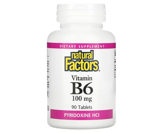 Natural Factors Vitamin B6 100 mg 90 tabs, Natural Factors Vitamin B6 100 mg 90 tabs  в интернет магазине Mega Mass