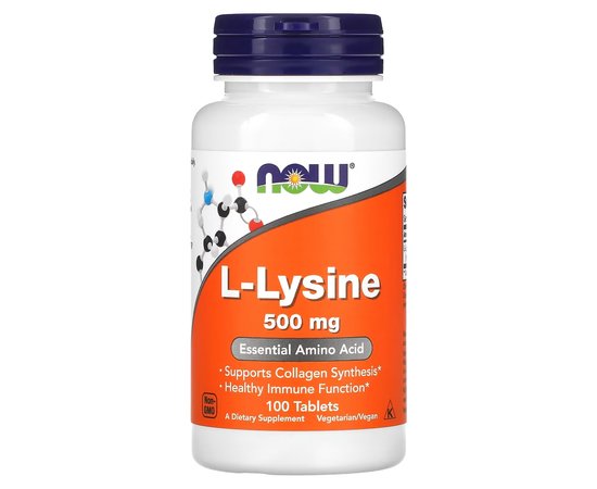 NOW L-Lysine 500 mg 100 tabs, Фасовка: 100 tabs, image 