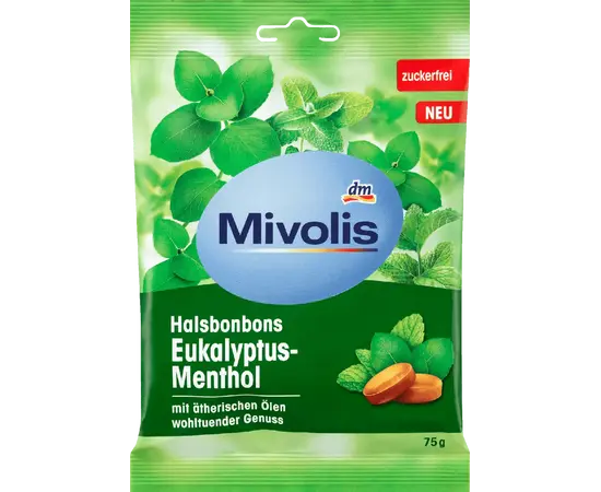 Mivolis Throat Eucalyptus Menthol 75 g, Mivolis Throat Eucalyptus Menthol 75 g  в интернет магазине Mega Mass