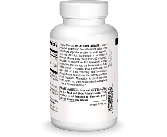 Source Naturals Magnesium Chelate Complex 250 tabs, Фасування: 250 tabs, image , зображення 3