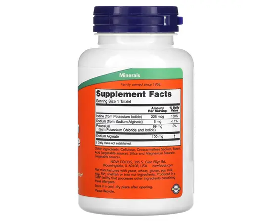 NOW Potassium plus Iodine 180 Tablets, image , зображення 2