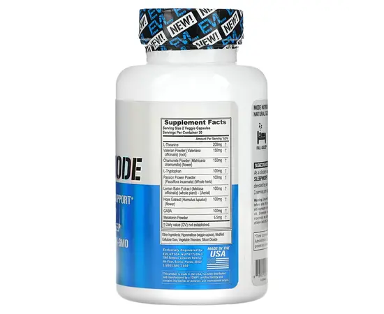 Evolution Nutrition Sleep Mode 60 veg caps, image , зображення 2