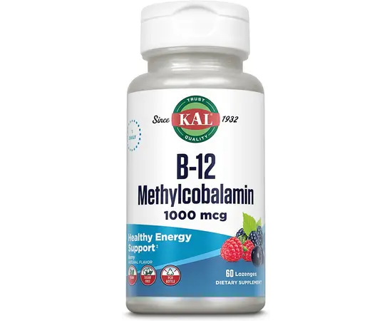 KAL B-12 Methylcobalamin 1000 mcg 60 lozengels, KAL B-12 Methylcobalamin 1000 mcg 60 lozengels  в интернет магазине Mega Mass