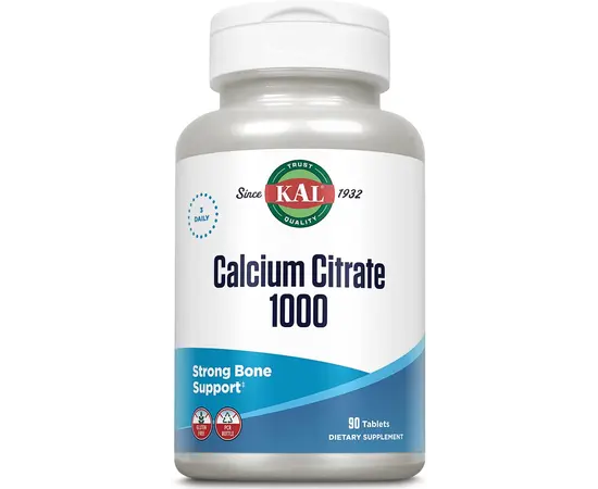 KAL Calcium Citrate 1000 mg 90 tabs, image 