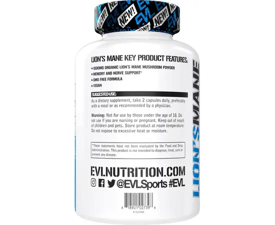 Evolution Nutrition Lion's Mane 60 caps, Фасовка: 60 caps, Evolution Nutrition Lion's Mane 60 caps, Фасовка: 60 caps , изображение 3 в интернет магазине Mega Mass