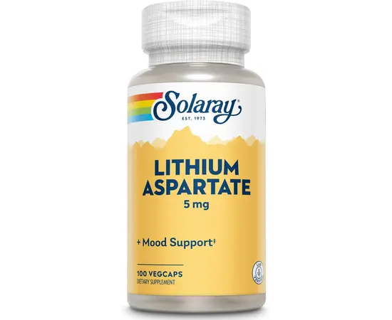 Solaray Lithium Aspartate 5 mg 100 caps, Solaray Lithium Aspartate 5 mg 100 caps  в интернет магазине Mega Mass