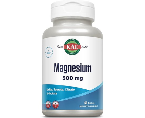 KAL Magnesium 500 mg 60 tabs, image 