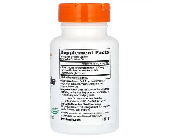 Doctor`s Best Ashwagandha 125 mg 60 caps, image , зображення 2