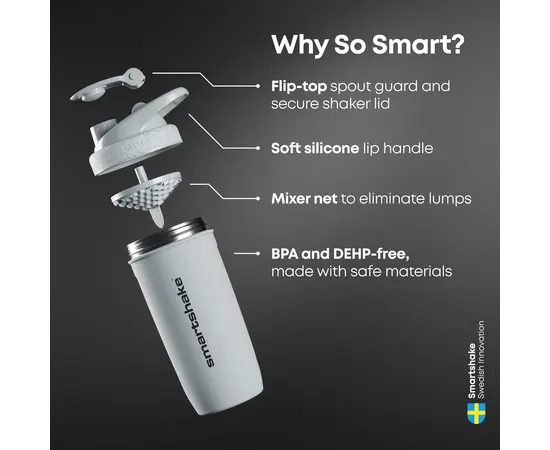 Smartshake Reforce Stainless Steel 900 ml, Колір: Сірий (Gray), image , зображення 6