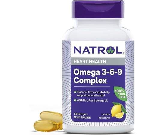 Natrol Omega 3-6-9 Complex 1200 mg 60 softgels Lemon, Фасовка: 60 softgels, Natrol Omega 3-6-9 Complex 1200 mg 60 softgels Lemon, Фасовка: 60 softgels  в интернет магазине Mega Mass