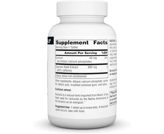 Source Naturals Guarana Energizer 900 mg 60 tabs, Source Naturals Guarana Energizer 900 mg 60 tabs , изображение 2 в интернет магазине Mega Mass