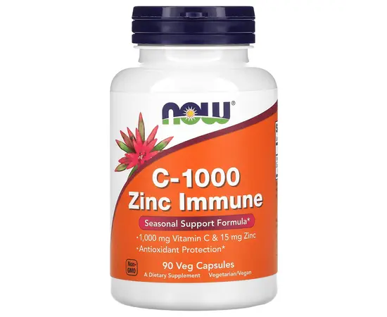 NOW C-1000 Zinc Immune 90 caps, image 