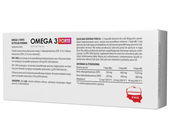 Activlab Pharma Omega 3 Forte 330 mg EPA i 220 mg DHA 60 caps, Activlab Pharma Omega 3 Forte 330 mg EPA i 220 mg DHA 60 caps , изображение 2 в интернет магазине Mega Mass