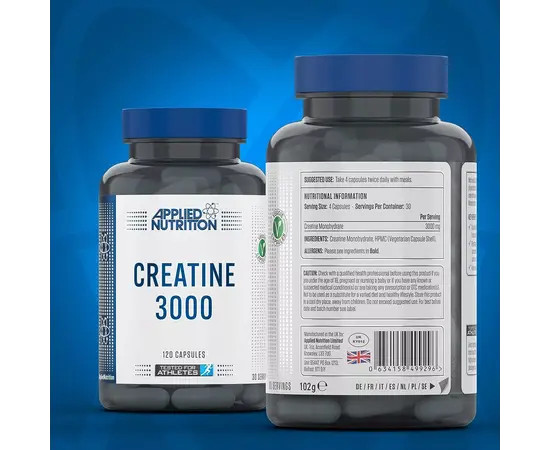 Applied Nutrition Creatine 3000 mg 120 caps, image , зображення 3
