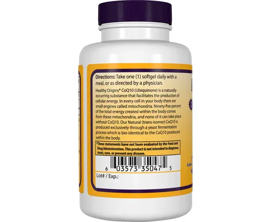 Healthy Origins CoQ-10 200 mg 30 softgels, image , зображення 3