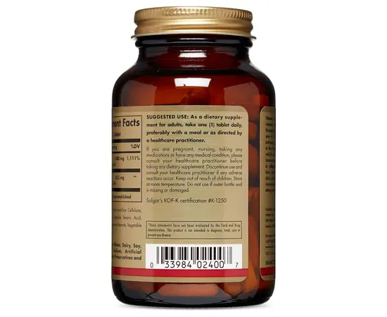 Solgar Vitamin C 1000 mg with Rose Hips 100 tabs, Фасовка: 100 tabs, Коцентрація: 1000 mg, image , зображення 3