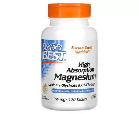 Doctor's Best High Absorption Magnesium 100 mg 120 tabs, Фасовка: 120 tabs, Doctor's Best High Absorption Magnesium 100 mg 120 tabs, Фасовка: 120 tabs  в интернет магазине Mega Mass