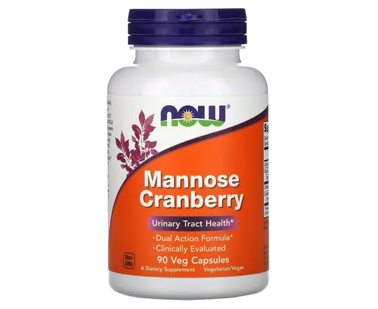 NOW Mannose Cranberry 90 caps, image 