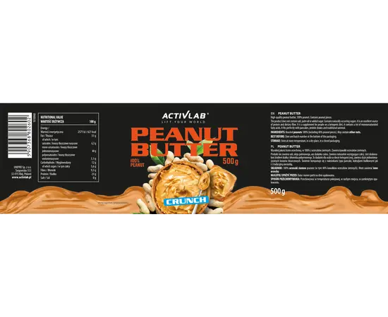 Activlab Peanut Butter 500 g Crunch, image , зображення 4