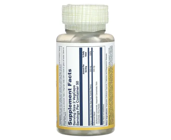 Solaray Vitamin C & Bioflanoid 500 mg 100 caps, image , зображення 2