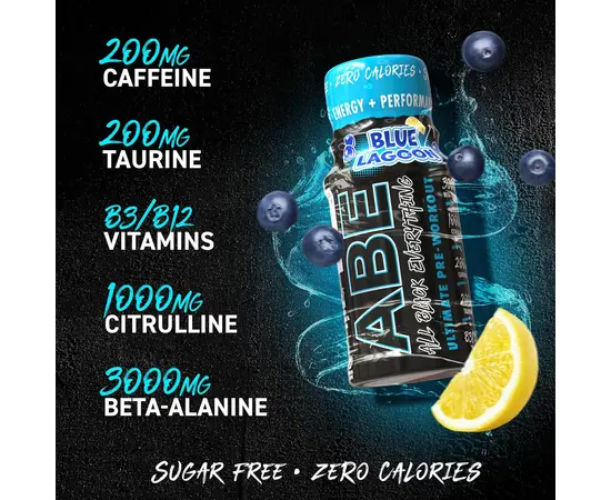 Applied Nutrition ABE Shot 60 ml, Фасування: 60 ml, Смак: Blue Lagoon / Блакитна Лагуна, image , зображення 2