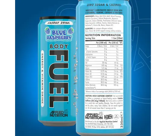 Applied Nutrition Body Fuel 330 ml, Фасування: 330 ml, Смак: Blue Raspberry / Блакитна Малина, image , зображення 2