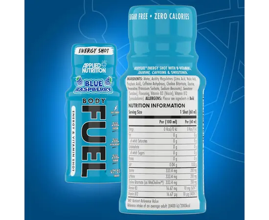 Applied Nutrition Body Fuel Shot 60 ml, Фасування: 60 ml, Смак: Blue Raspberry / Блакитна Малина, image , зображення 4