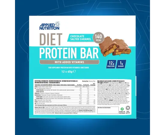 Applied Nutrition Diet Protein Bar 45g Chocolate Salted Caramel, Applied Nutrition Diet Protein Bar 45g Chocolate Salted Caramel , изображение 5 в интернет магазине Mega Mass