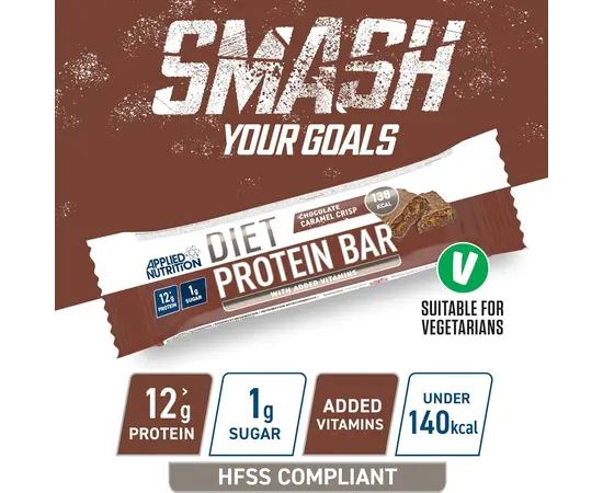 Applied Nutrition Diet Protein Bar 45g Chocolate Caramel, Applied Nutrition Diet Protein Bar 45g Chocolate Caramel , изображение 3 в интернет магазине Mega Mass
