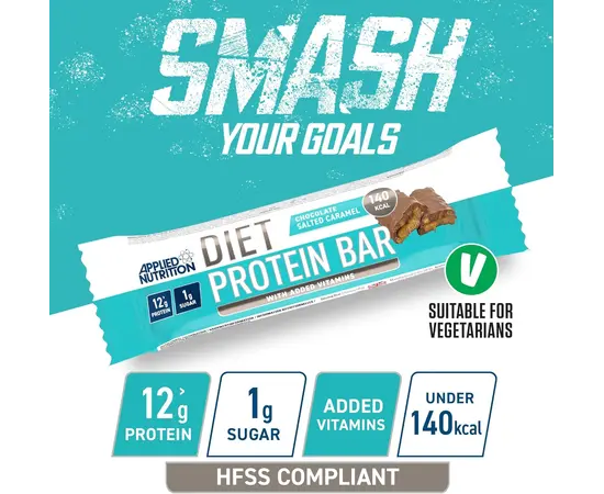 Applied Nutrition Diet Protein Bar 45g Chocolate Salted Caramel, Applied Nutrition Diet Protein Bar 45g Chocolate Salted Caramel , изображение 3 в интернет магазине Mega Mass