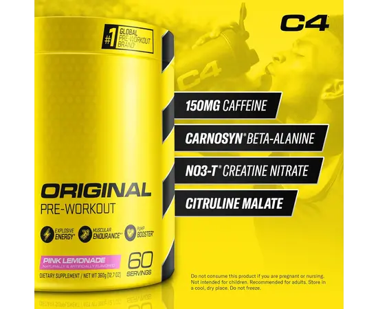 Cellucor C4 Original 30 servings, Фасовка: 195 g, Вкусы: Pink Lemonade / Розовый Лимонад, Cellucor C4 Original 30 servings, Фасовка: 195 g, Вкусы: Pink Lemonade / Розовый Лимонад , изображение 2 в интернет магазине Mega Mass