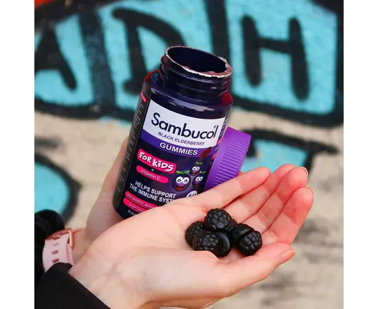 Sambucol Black Elderberry Immune Support Kids + Vitamin C 30 Gummies, Sambucol Black Elderberry Immune Support Kids + Vitamin C 30 Gummies , изображение 3 в интернет магазине Mega Mass